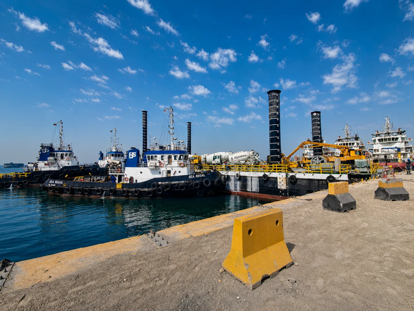 Workshop and fabrication area at the yard