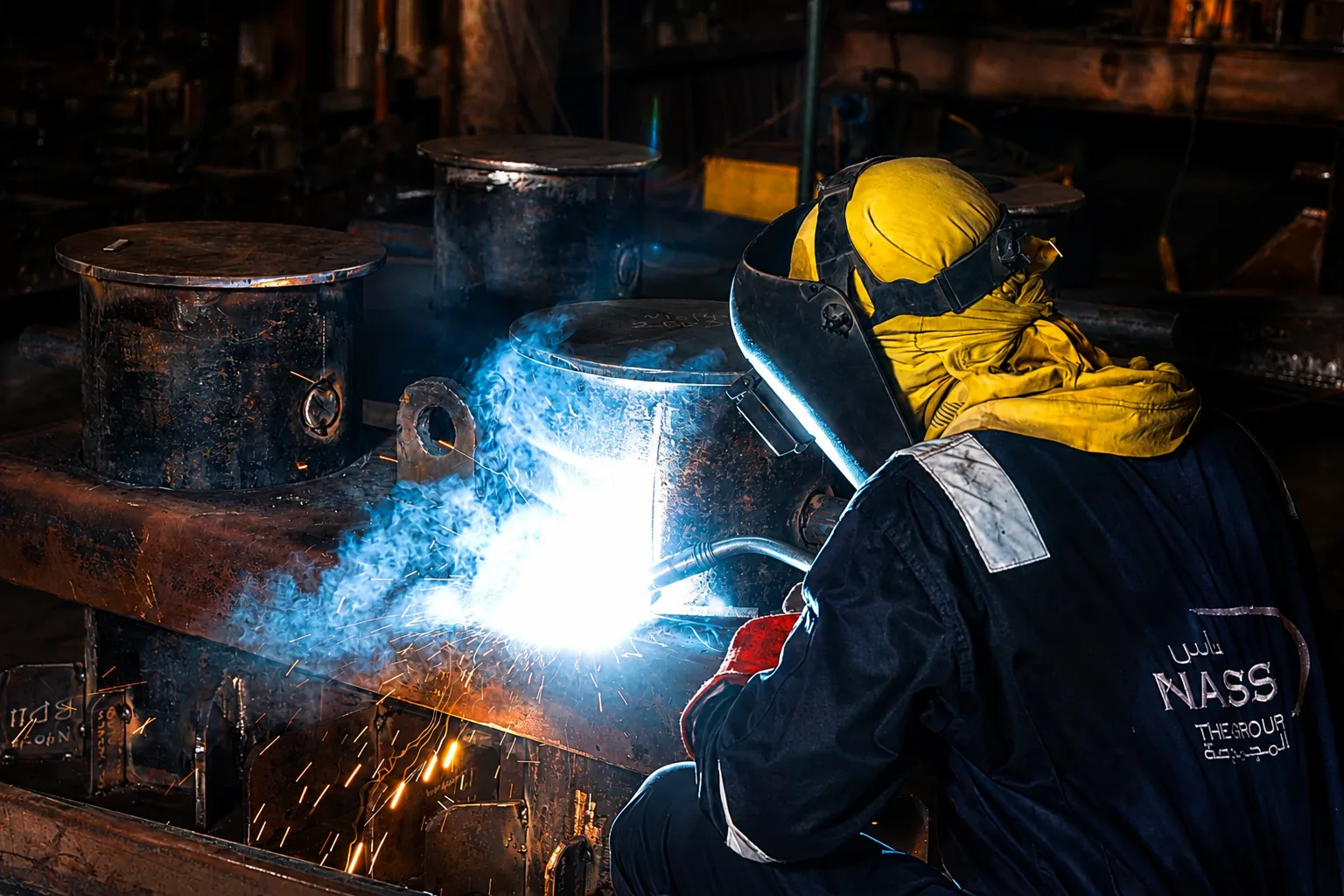 Repair works in progress alongside